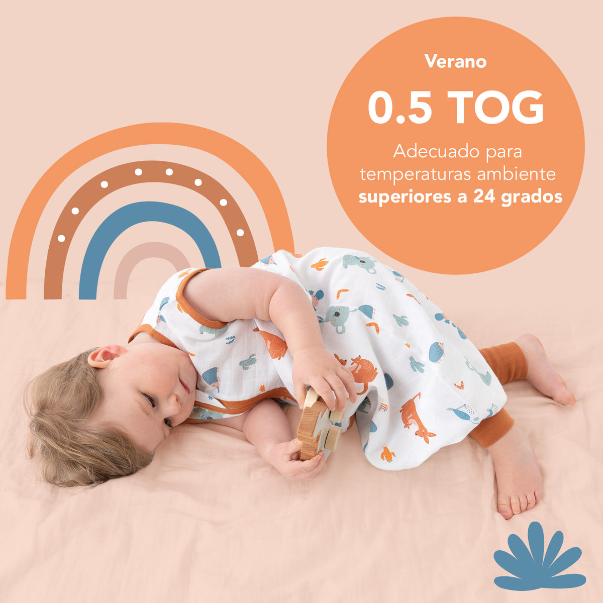 Saco de dormir con pies de muselina 0.5 TOG_Canguro_TOG_412
