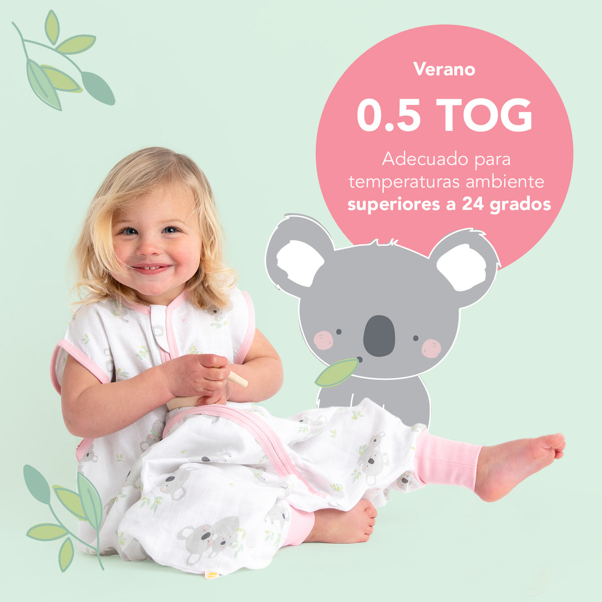 Saco de dormir con pies de muselina 0.5 TOG_Koala_TOG_412