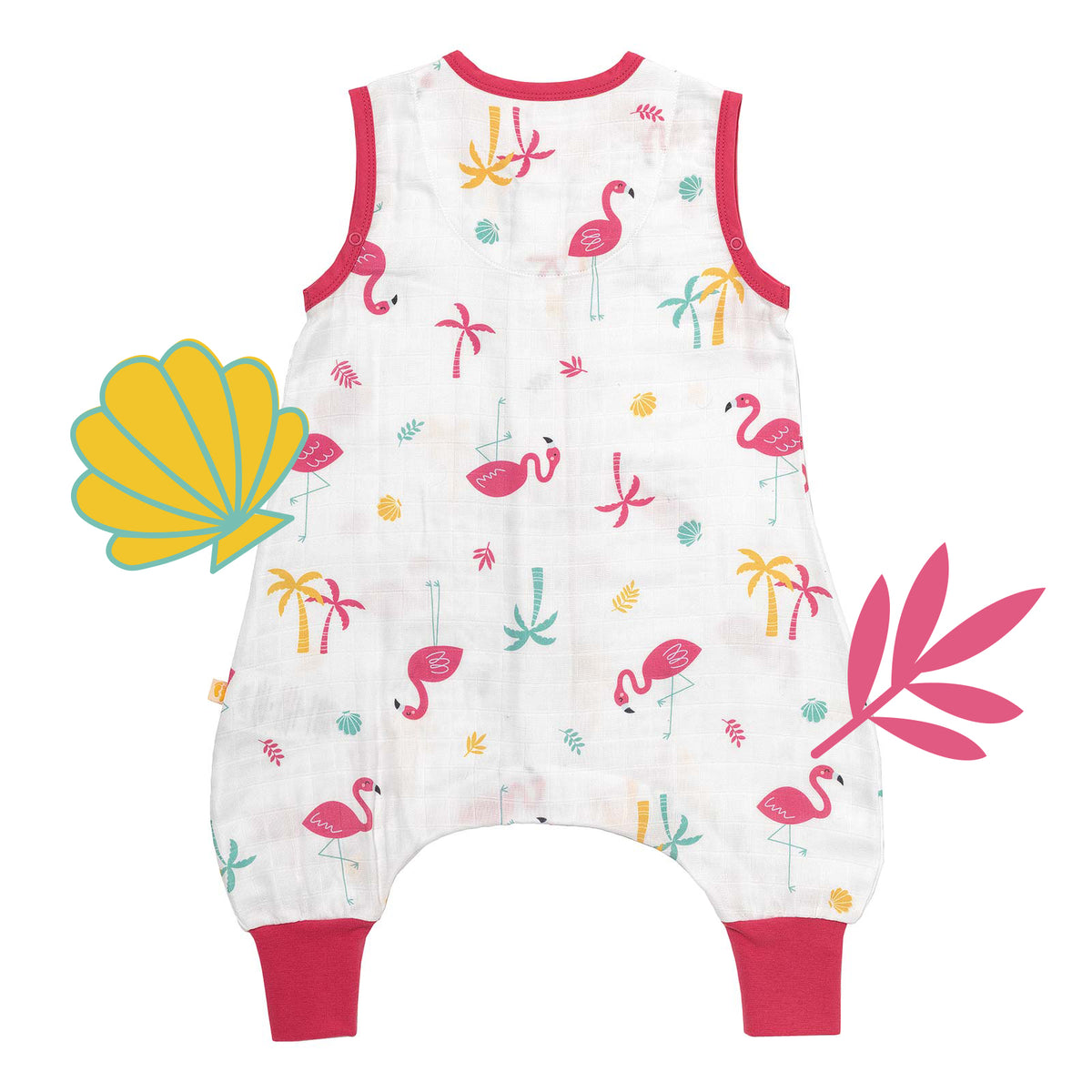 Saco de dormir con pies de muselina 0.5 TOG_Flamenco_parte trasera_412