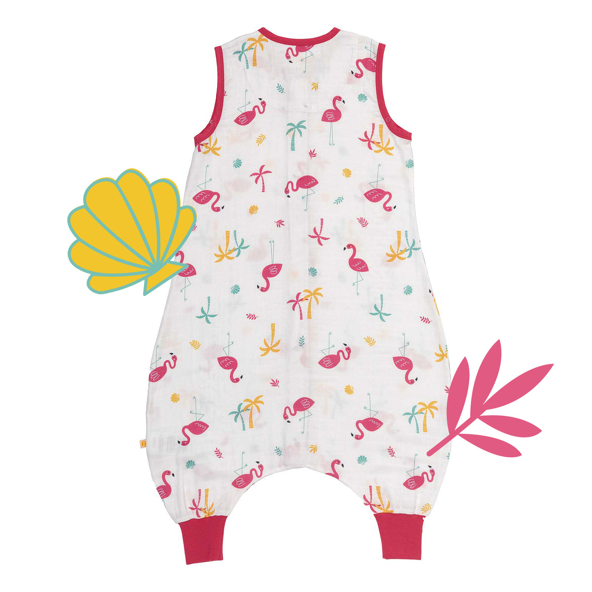 Saco de dormir con pies de muselina 0.5 TOG_Flamenco_parte trasera_412