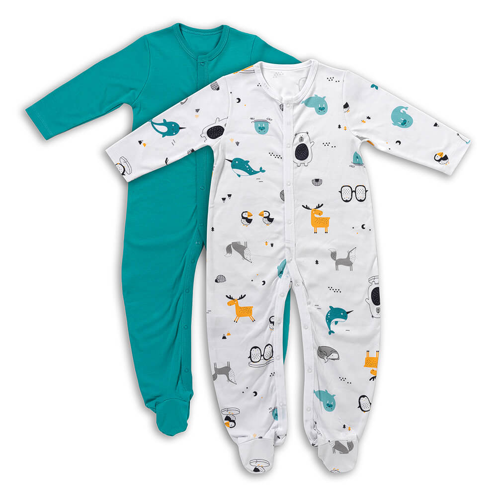 Pack de 2 pijamas para bebé de algódon orgánico_Amigos Polares_1_443
