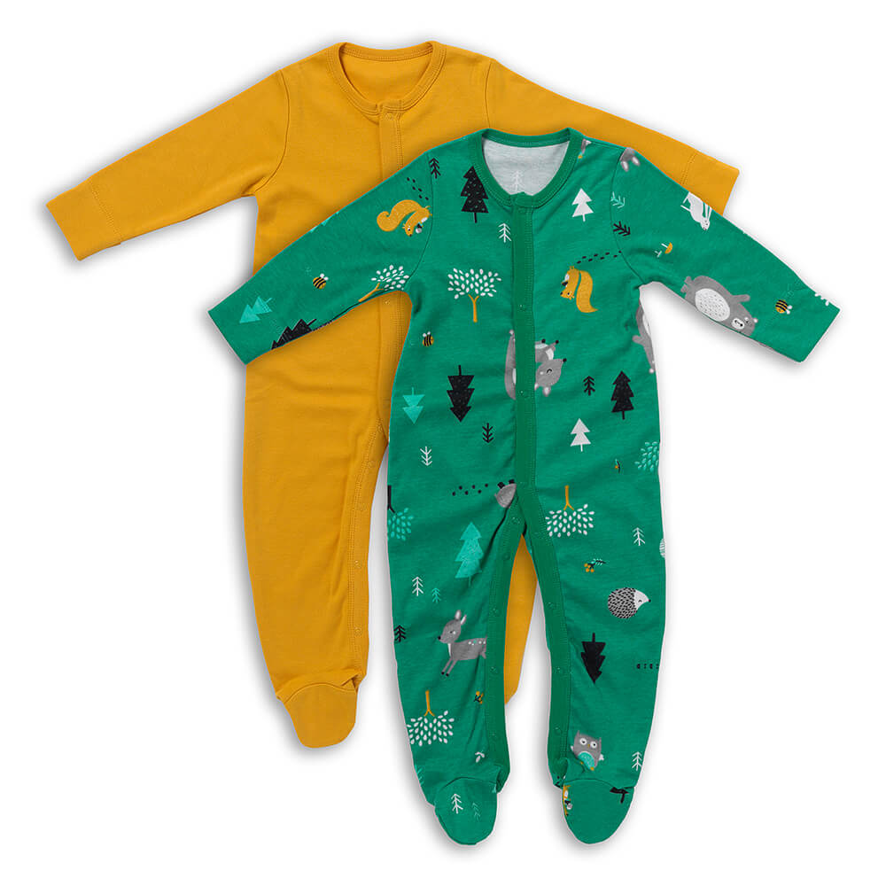 Pack de 2 pijamas para bebé de algódon orgánico_Animales del bosque_1_443