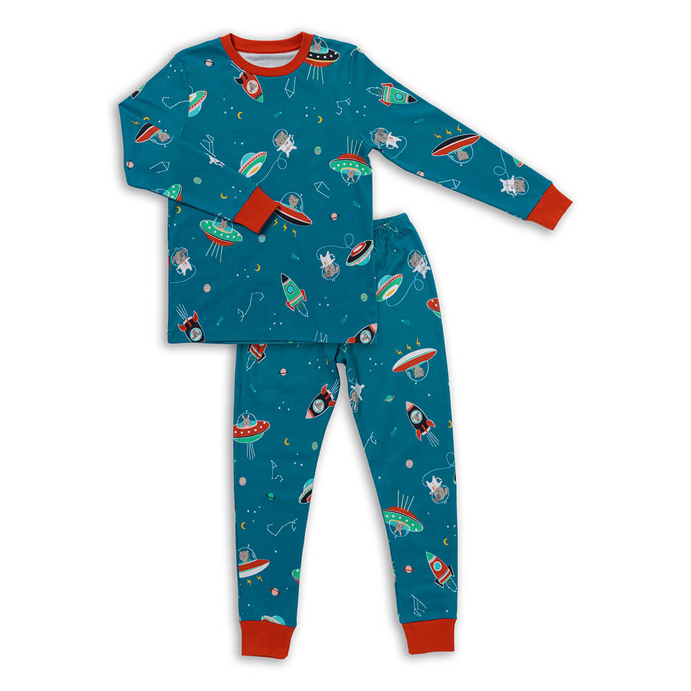 Pijama de niño de algódon orgánico_Space_parte frontal_444