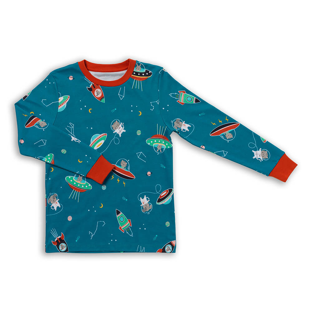 Pijama de niño de algódon orgánico_Space_parte superior_444