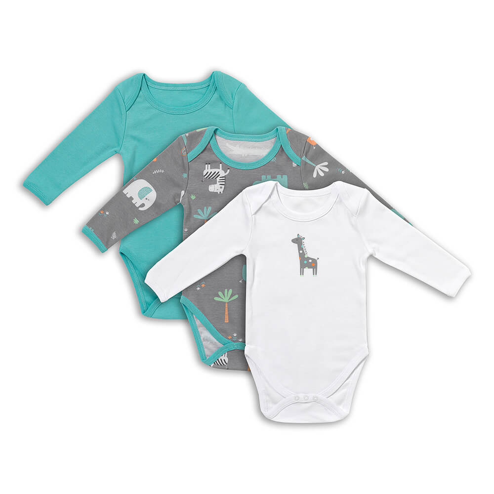 Pack de 3 bodies para bebé manga larga de algódon orgánico_Safari_1_434
