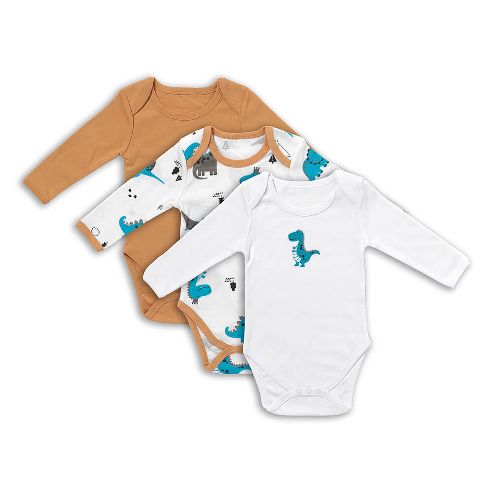 Pack de 3 bodies para bebé manga larga de algódon orgánico_Jurassic_1_434