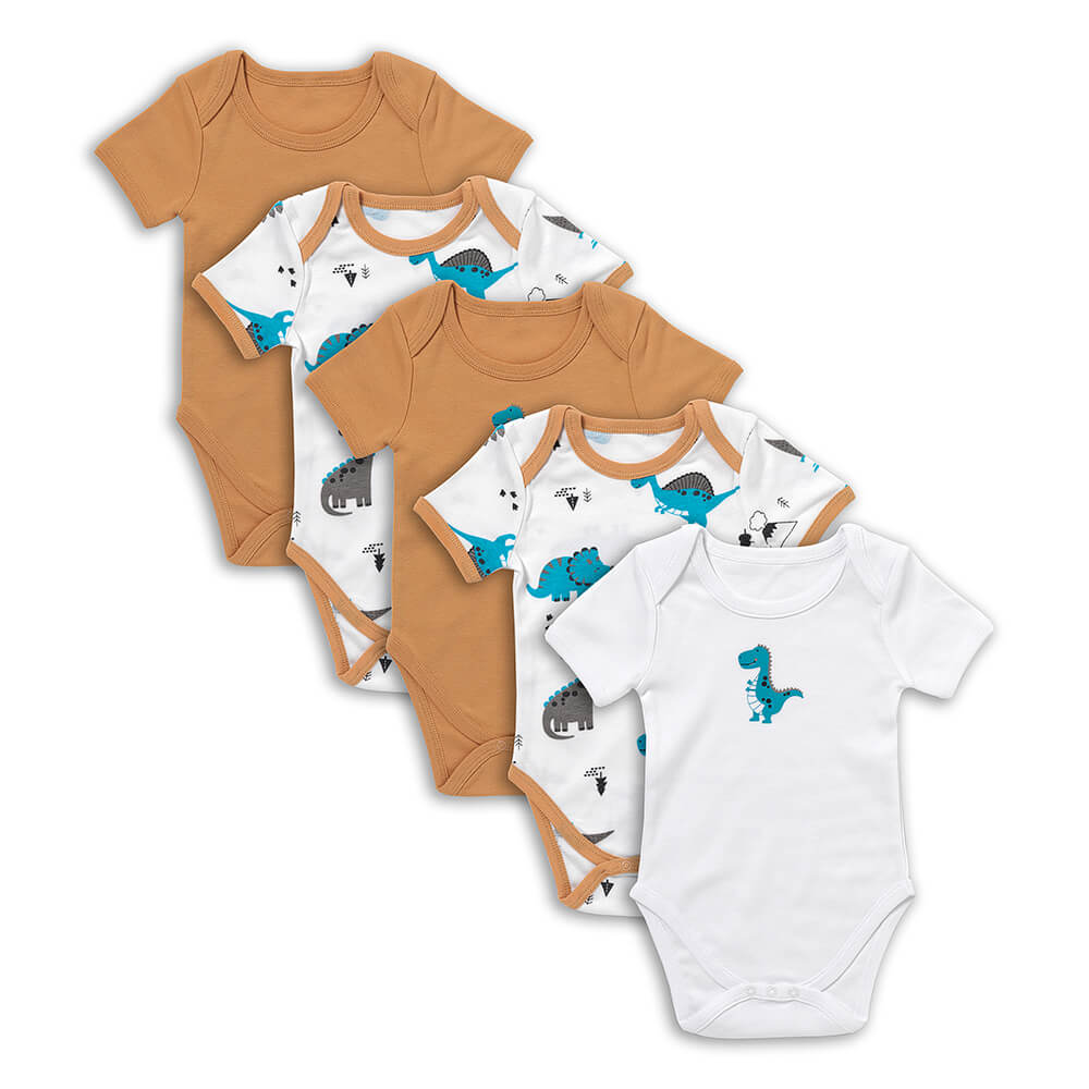 Pack de 5 bodies para bebé manga corta de algodón orgánico_Jurassic_1_430