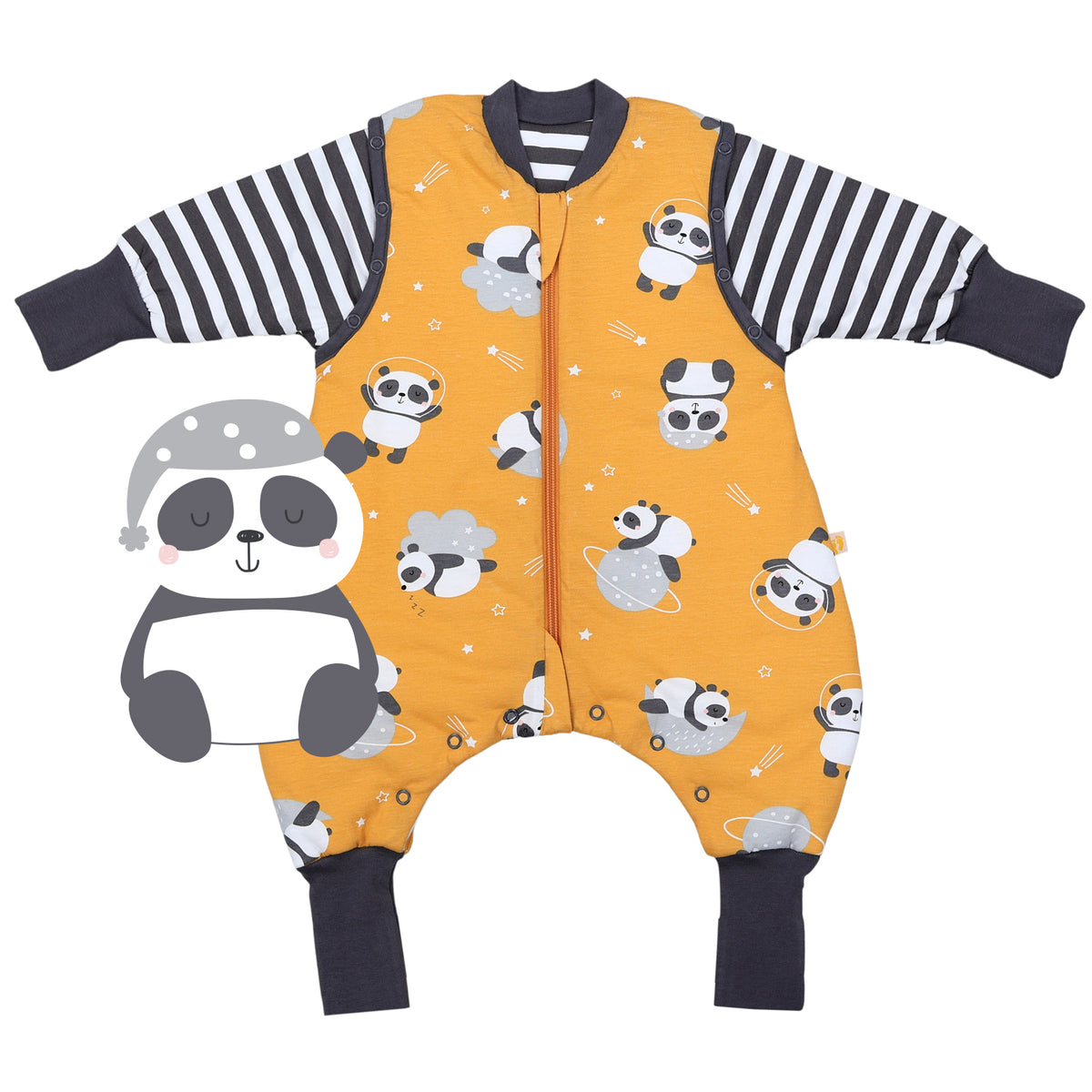 Saco de dormir con pies y suelas antideslizantes y mangas 1.0 TOG_Panda_parte frontal_1182