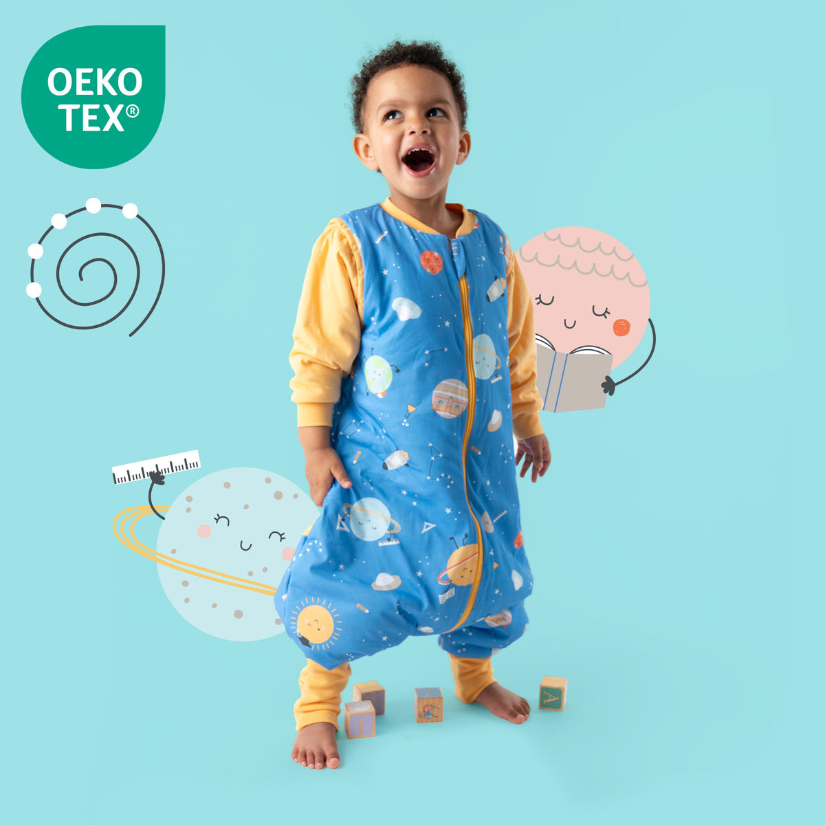 Saco de dormir con pies y suelas antideslizantes y mangas 1.0 TOG_Space_OEKOTEX_1182