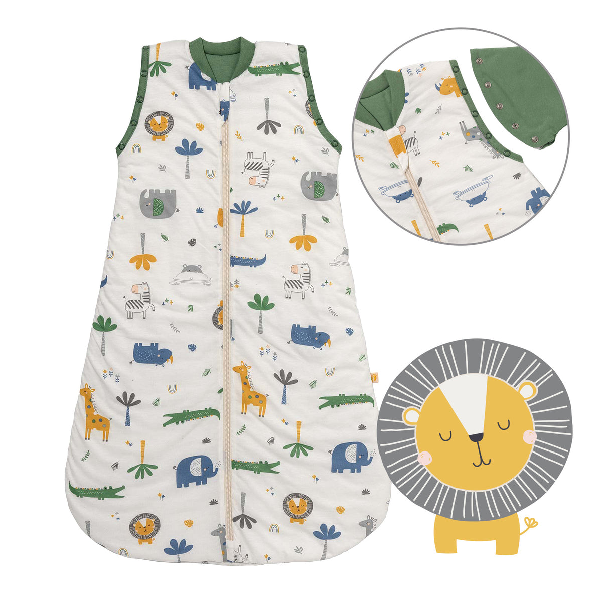 Saco de dormir para bebé 1.0 TOG_Jungla_Delantero con sisa_1187