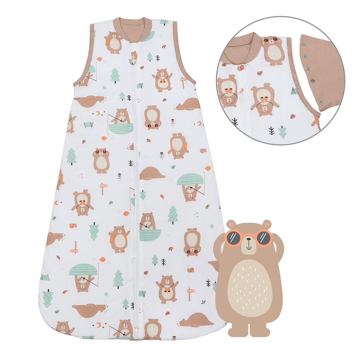 Saco de dormir para bebé 1.0 TOG_Oso Explorador_Delantero con sisa_1187