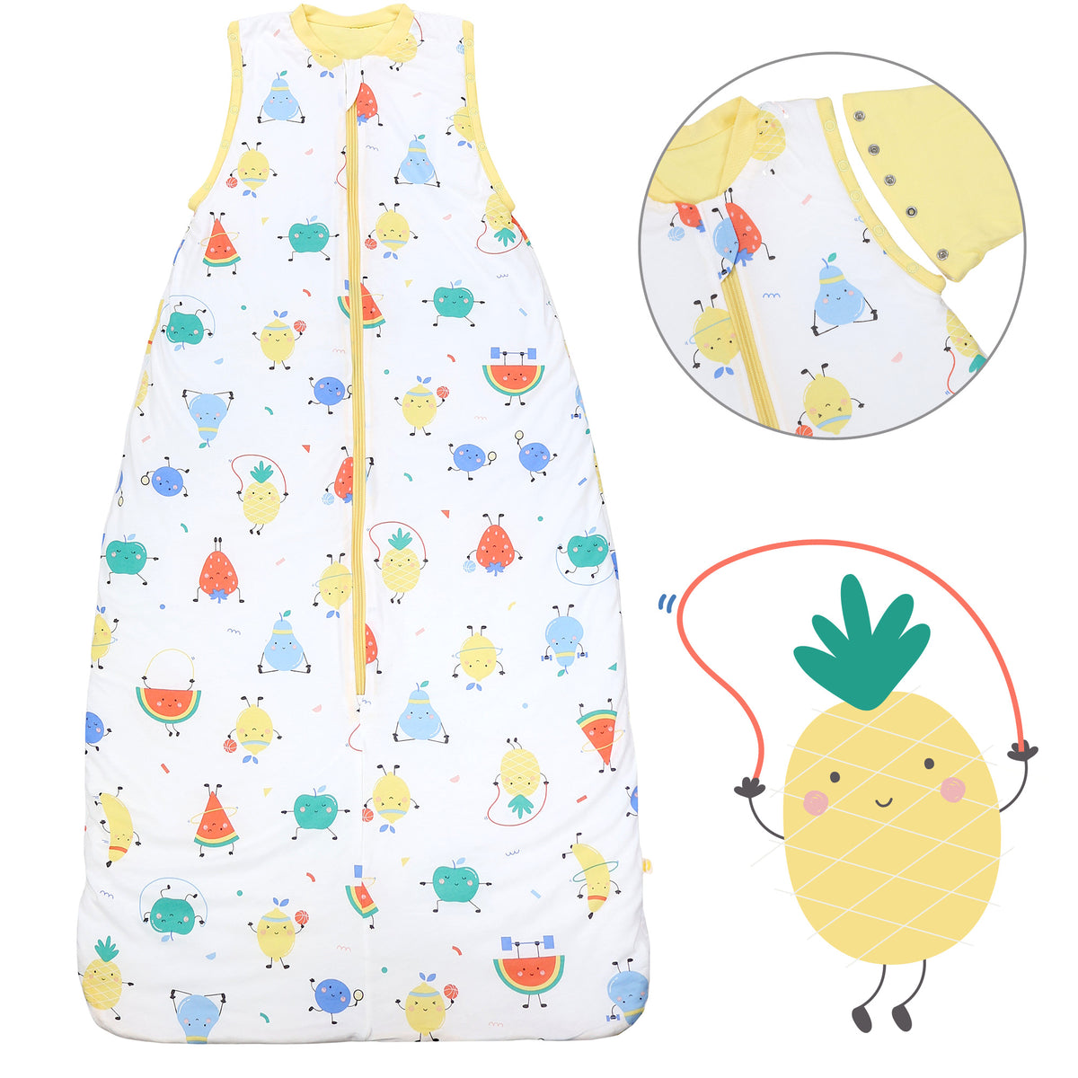 Saco de dormir para bebé 1.0 TOG_Frutas en Forma_Delantero con sisa_1187
