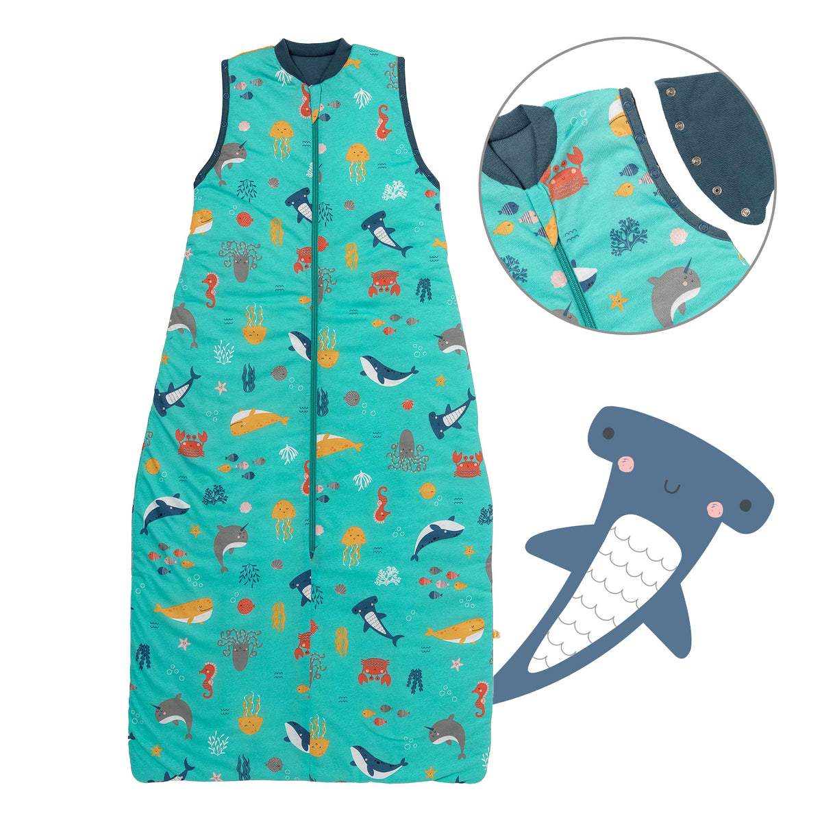 Saco de dormir para bebé 1.0 TOG_Animales marinos_Delantero con sisa_1187