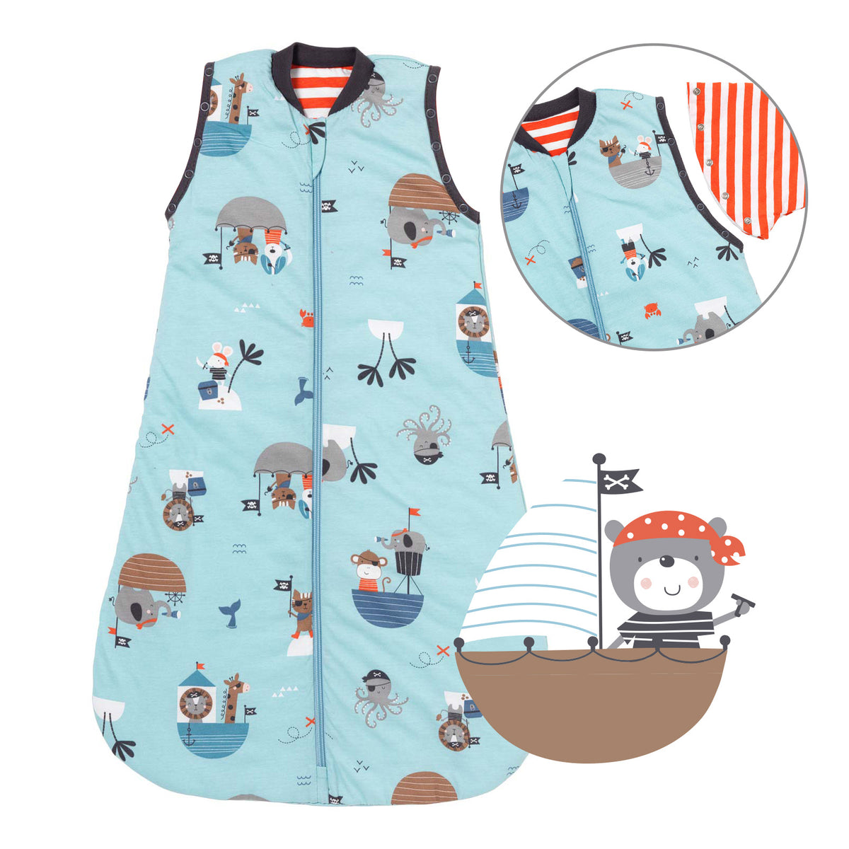Saco de dormir para bebé 1.0 TOG_Pirata_Delantero con sisa_1187