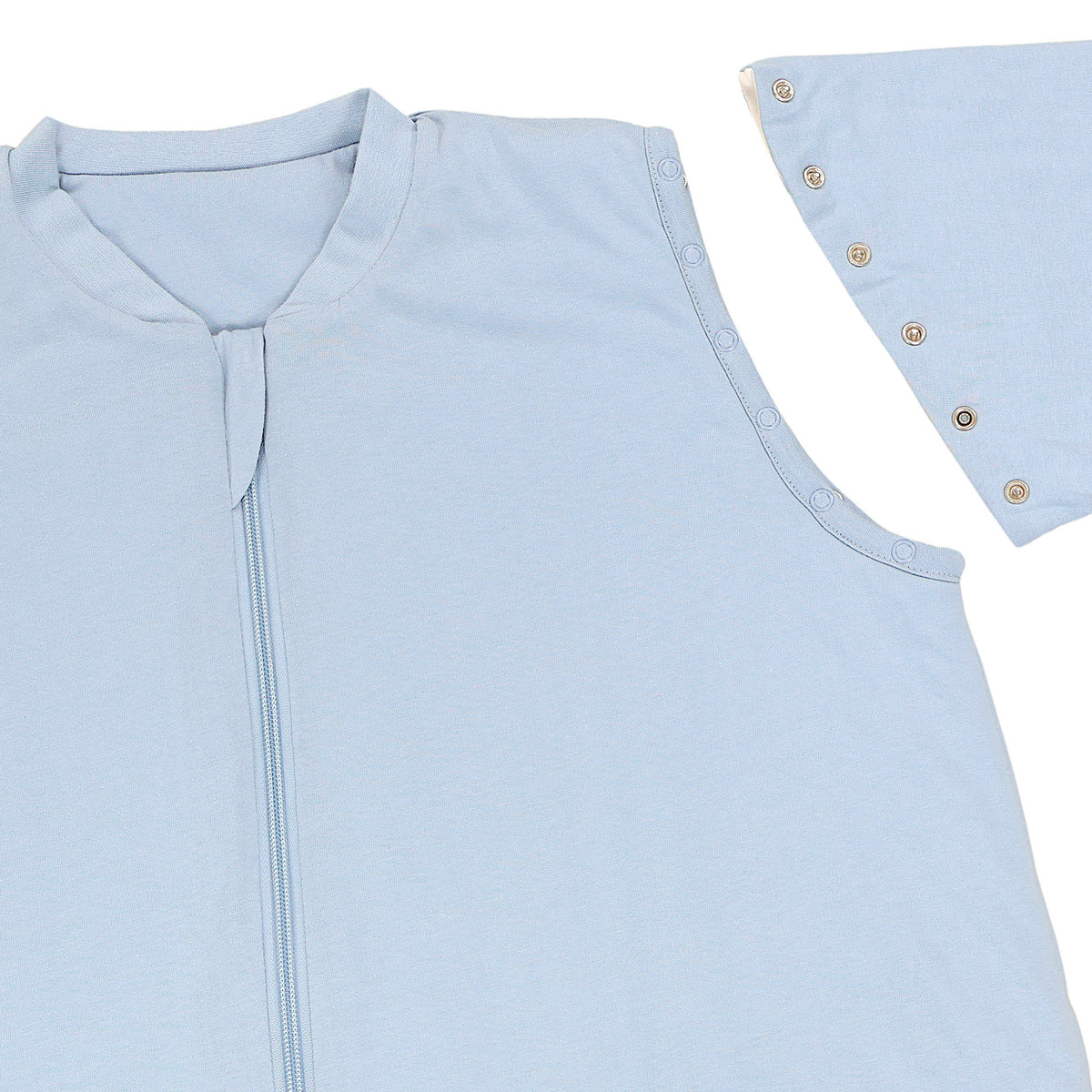Saco de dormir con pies y suelas antideslizantes para adultos 2.5 TOG_Azul Hielo_zona del brazo_1188