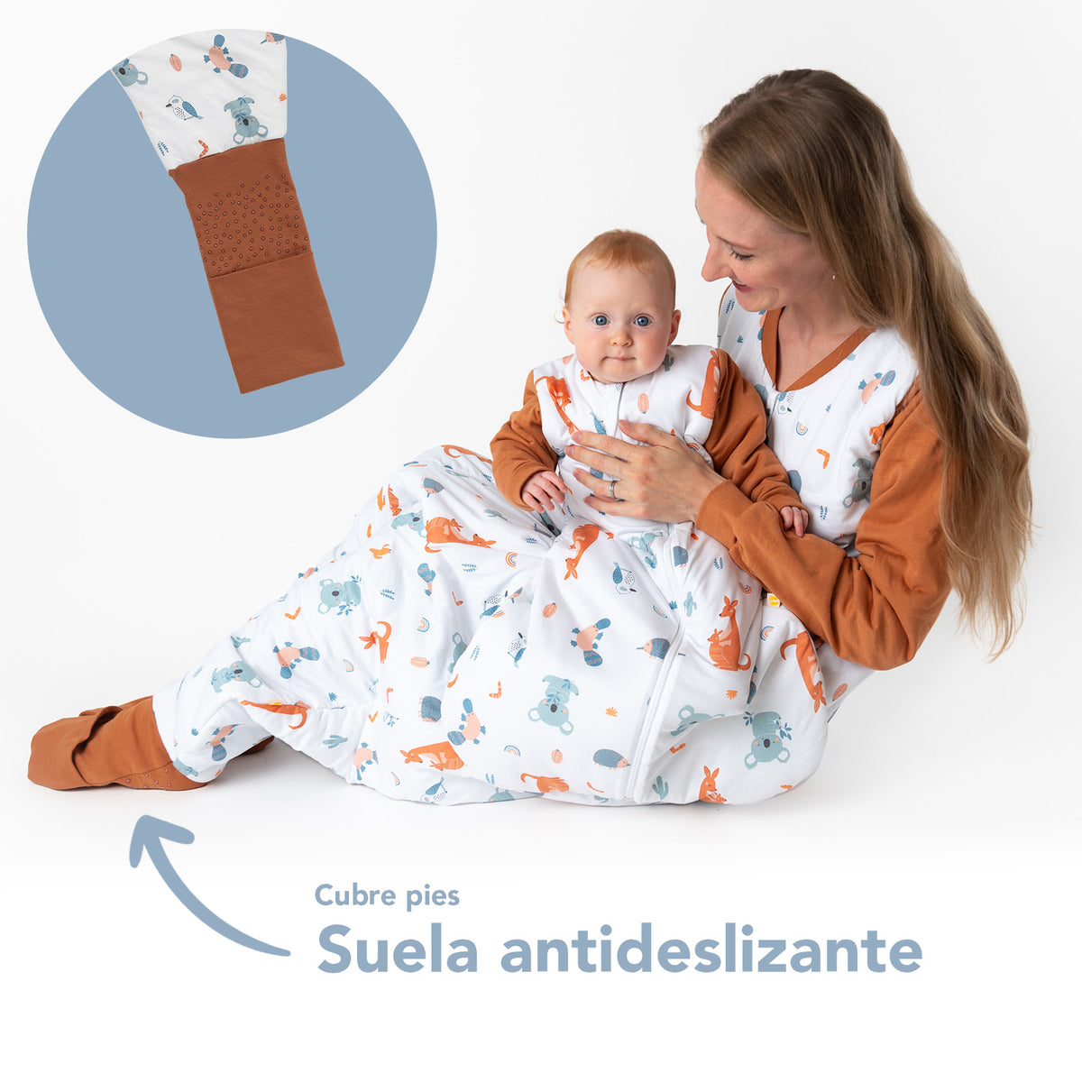 Saco de dormir con pies y suelas antideslizantes para adultos 2.5 TOG_Canguro_zona del pie_1188