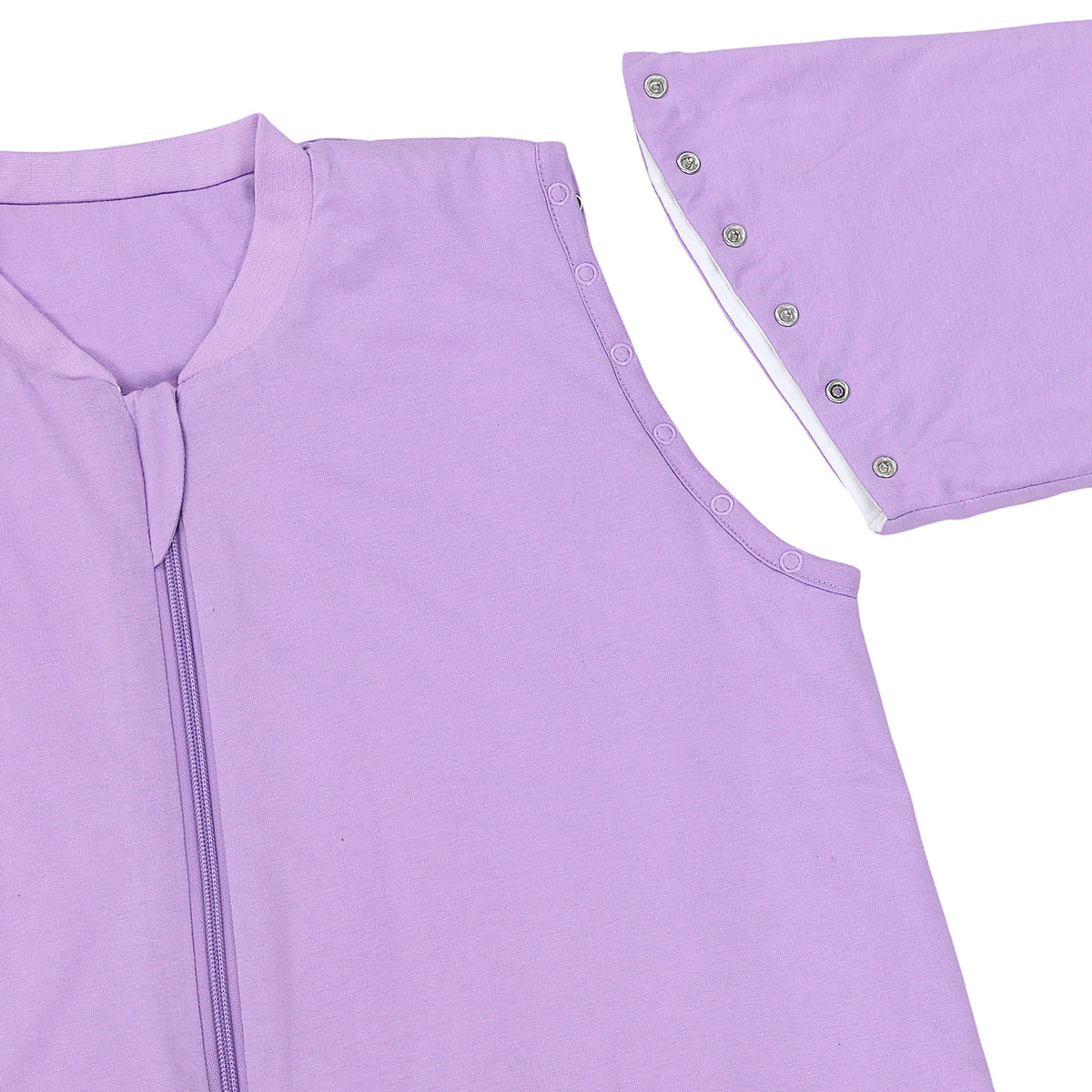 Saco de dormir con pies y suelas antideslizantes para adultos 2.5 TOG_Lila_zona del brazo_1188