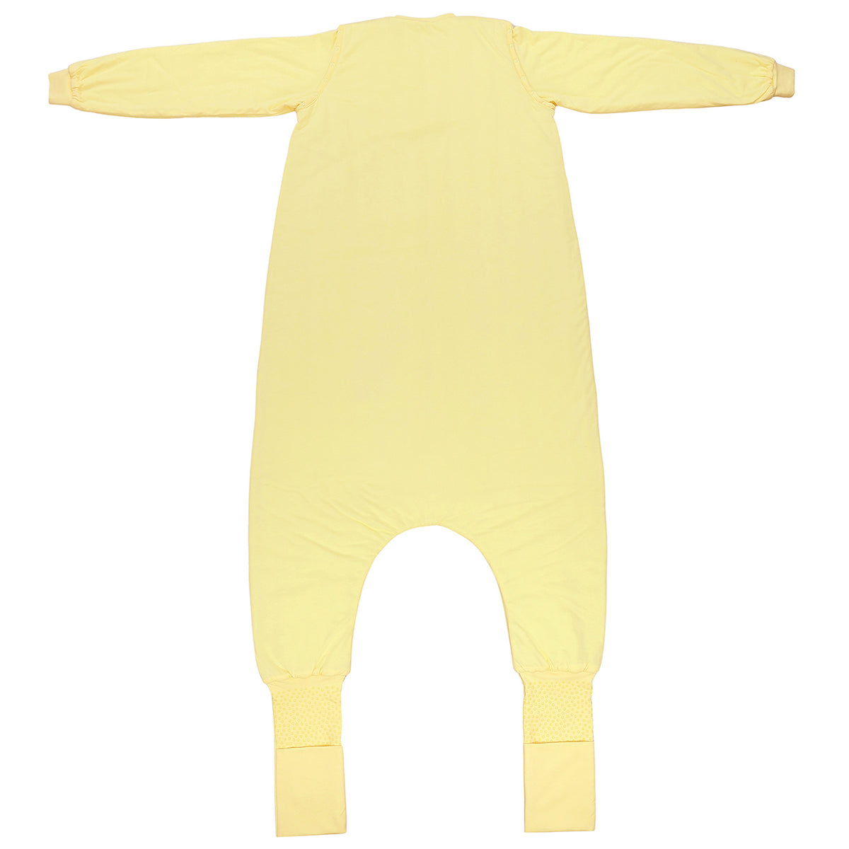Saco de dormir con pies y suelas antideslizantes para adultos 2.5 TOG_Amarillo Claro_parte trasera_1188
