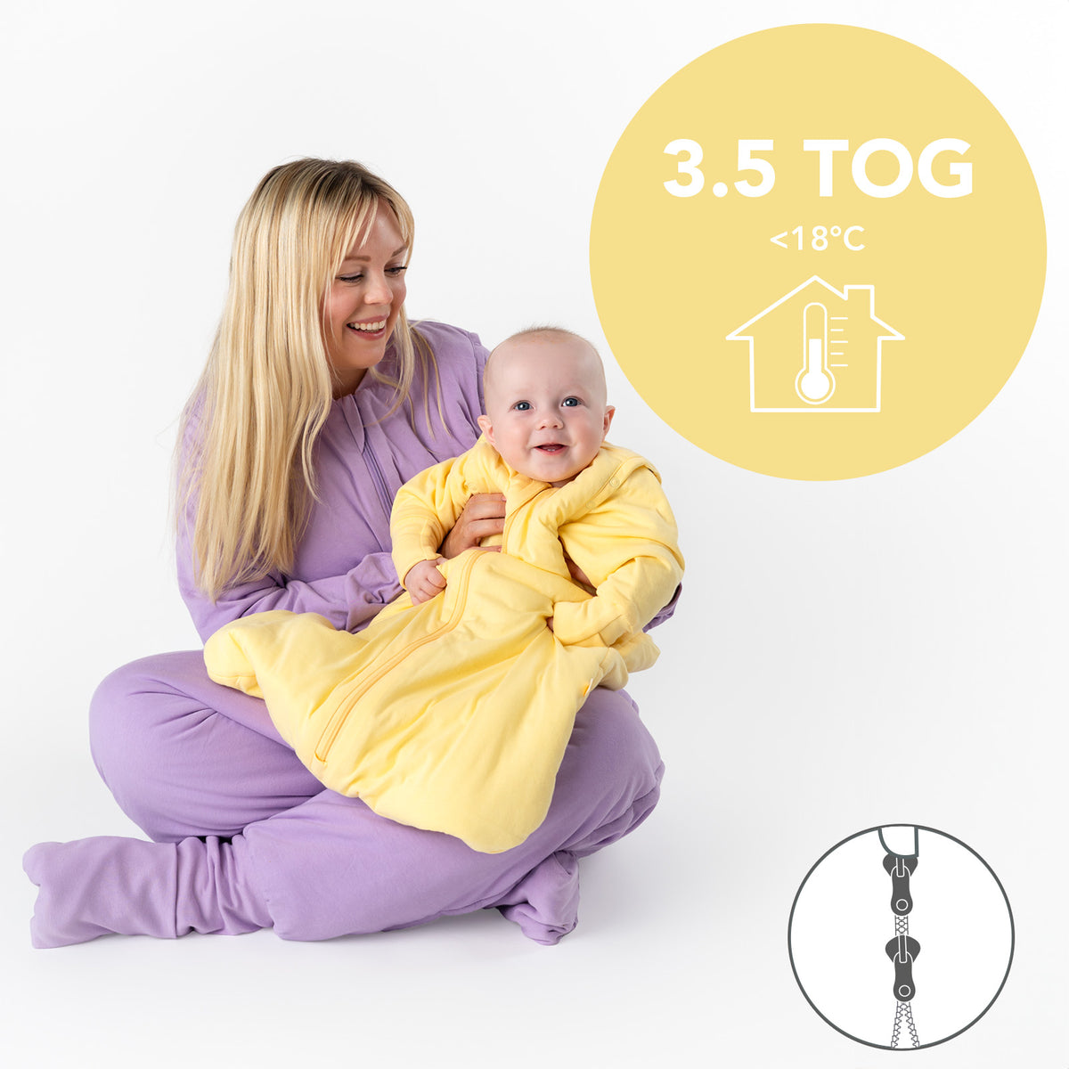 Saco de dormir con pies y suelas antideslizantes para adultos 3.5 TOG_Lila_TOG_1189