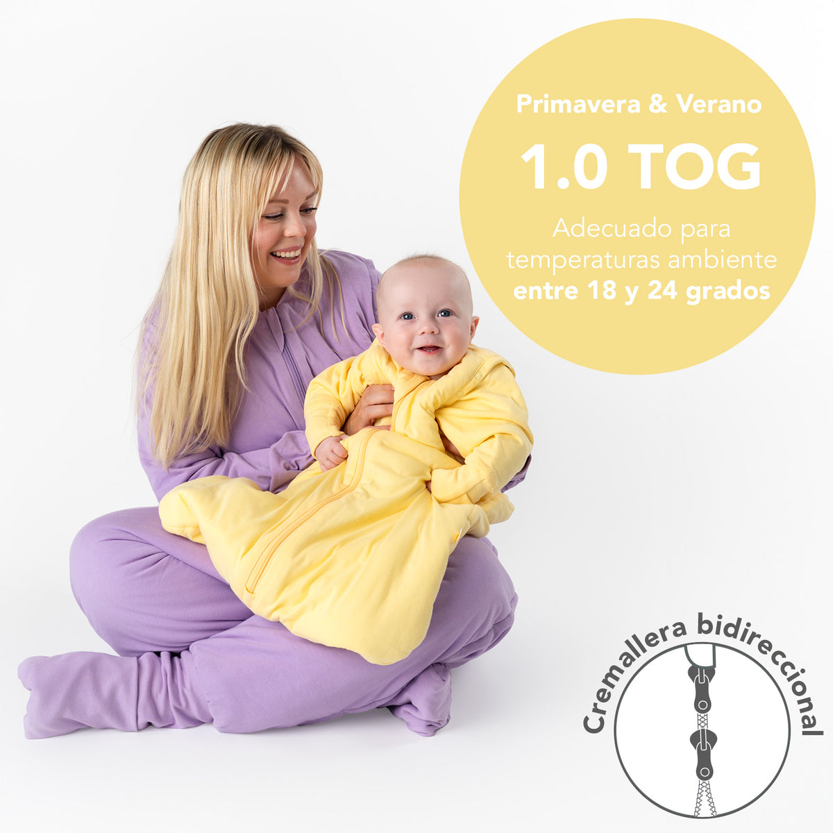 Saco de dormir con pies y suelas antideslizantes y mangas para adultos 1.0 TOG_Lila_TOG_1190