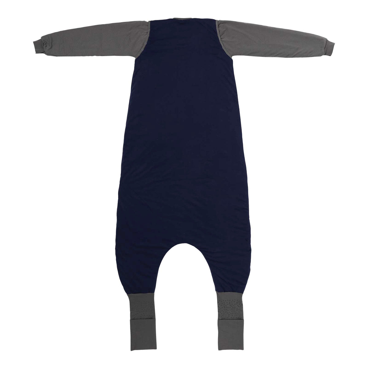 Saco de dormir con pies y suelas antideslizantes y mangas para adultos 1.0 TOG_Gris Marino_parte trasera_1190