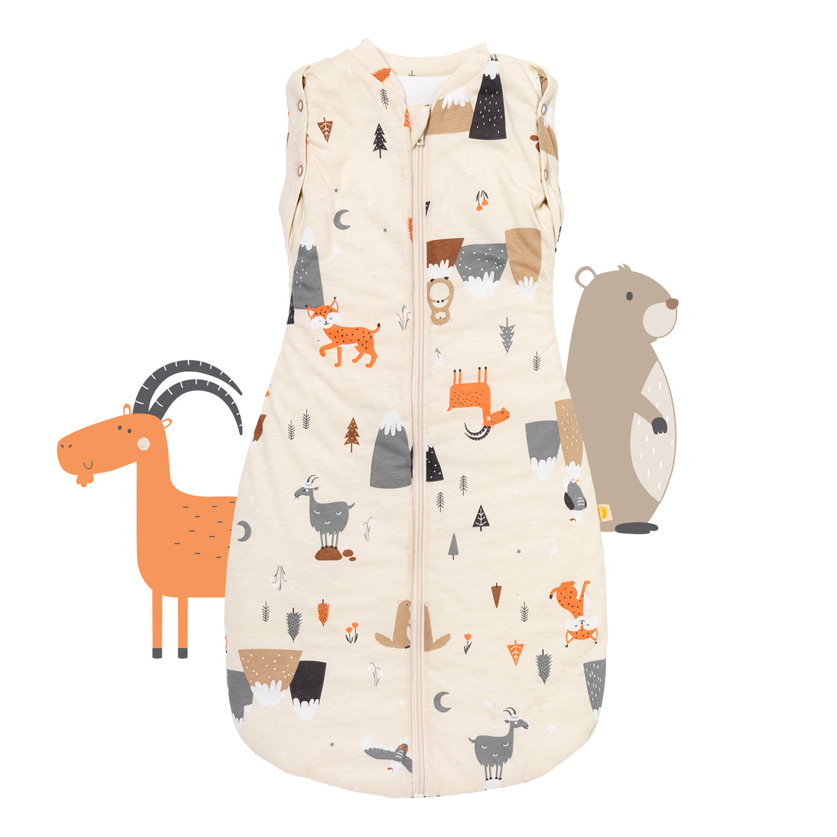 Manta Envolvente para Bebé 2.5 TOG_Animales de montaña_parte frontal_1193