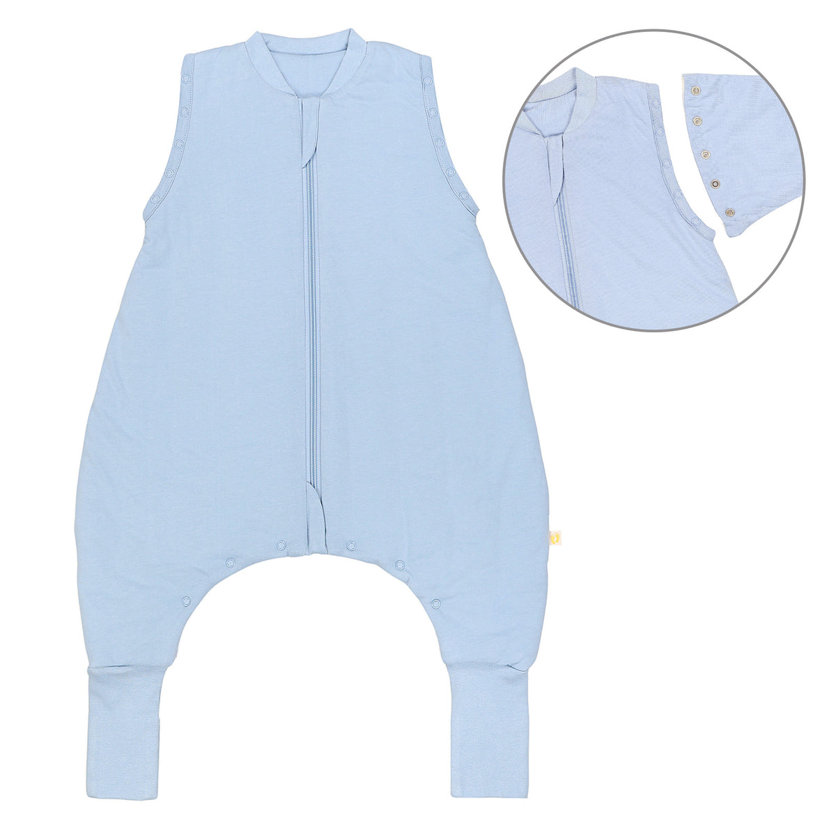 Saco de dormir con pies y suelas antideslizantes y mangas 1.0 TOG_Azul Hielo_Delantero con sisa_1200
