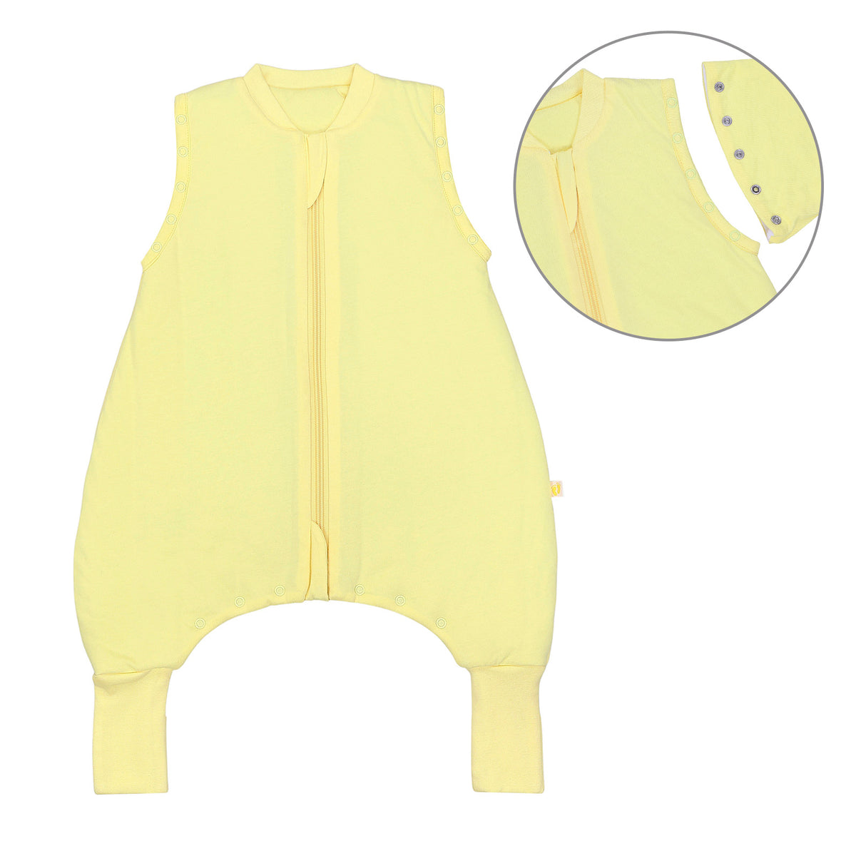 Saco de dormir con pies y suelas antideslizantes y mangas 1.0 TOG_Amarillo Claro_Delantero con sisa_1200