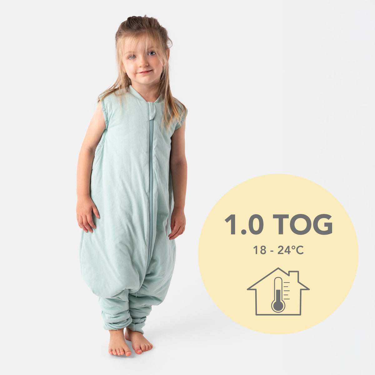 Saco de dormir con pies y suelas antideslizantes y mangas 1.0 TOG_Salvia_TOG_1200