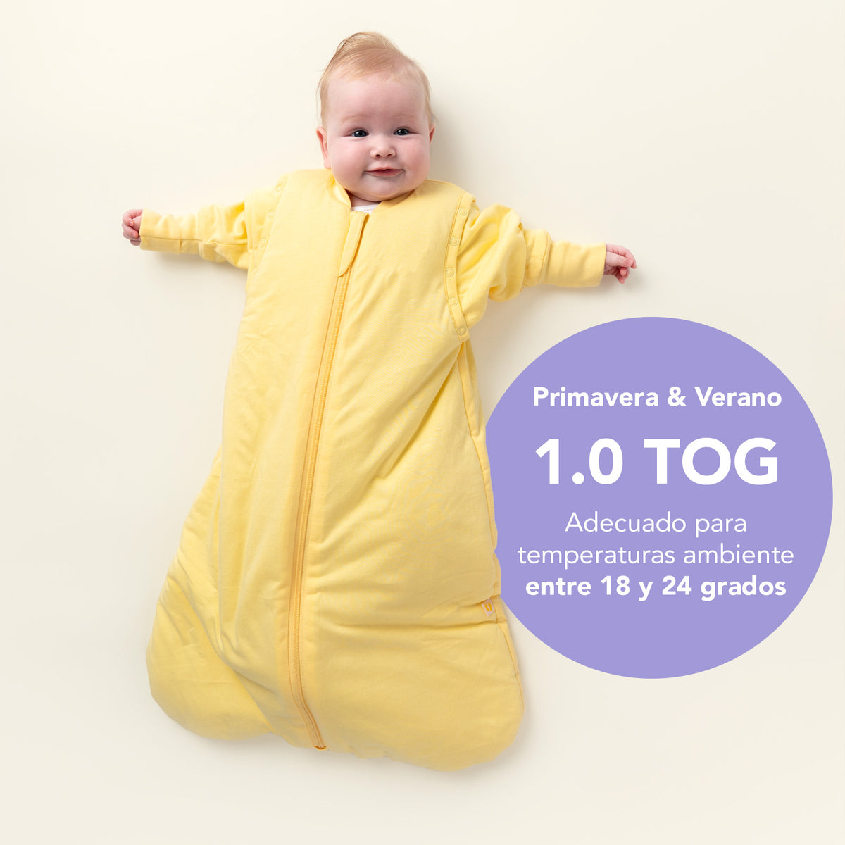 Saco de dormir para bebé 1.0 TOG_Amarillo Claro_TOG_1201