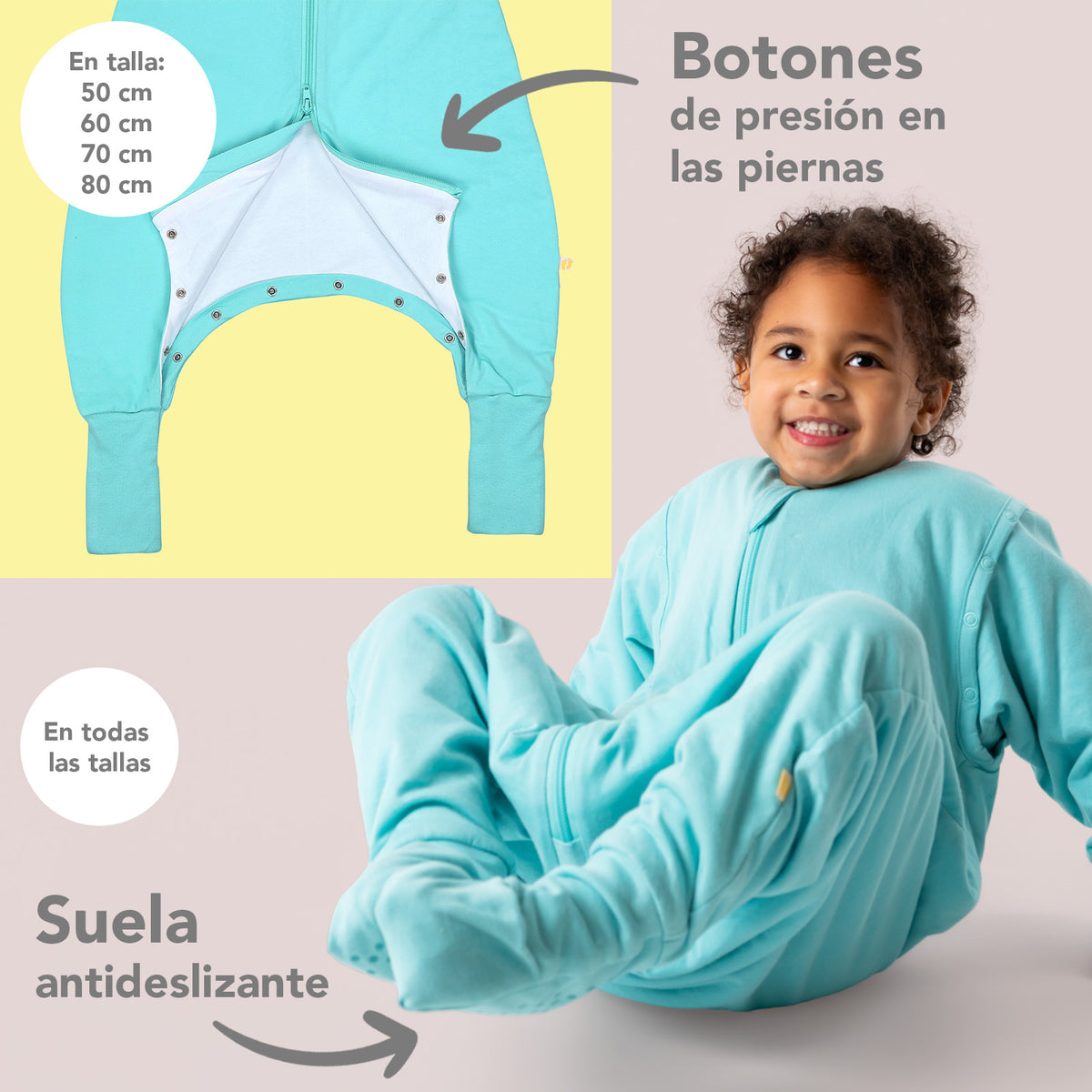 Saco de dormir con pies y suelas antideslizantes 2.5 TOG_Agua_zona del pie_1202