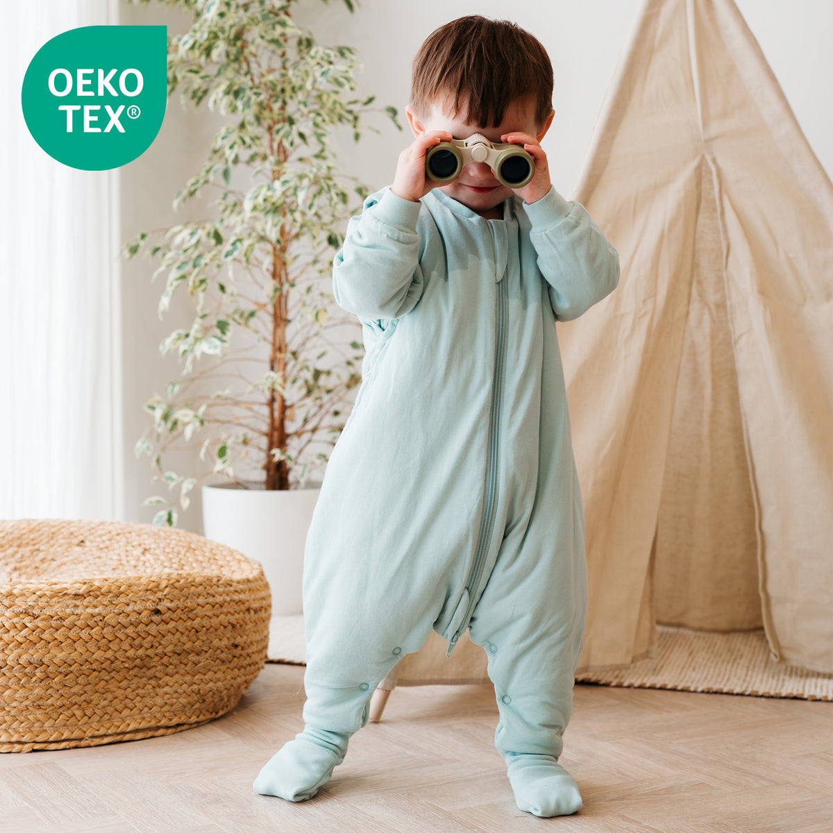 Saco de dormir con pies y suelas antideslizantes 2.5 TOG_Salvia_OEKOTEX_1202