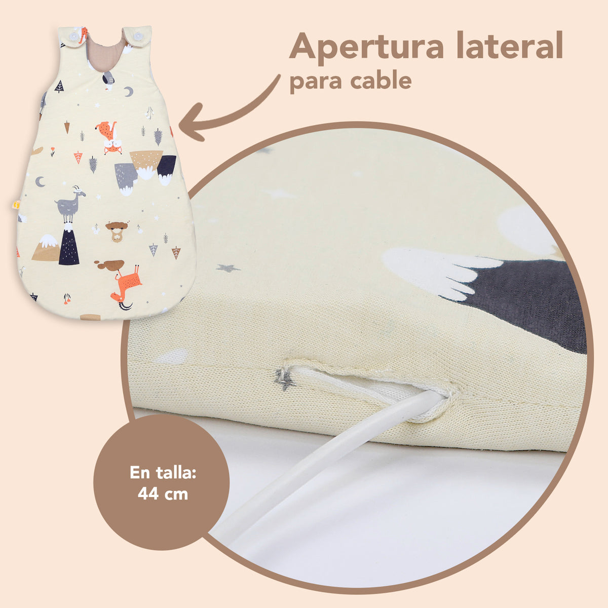 Saco de dormir para bebé 1.0 TOG_Animales de montaña_detalle3_1204
