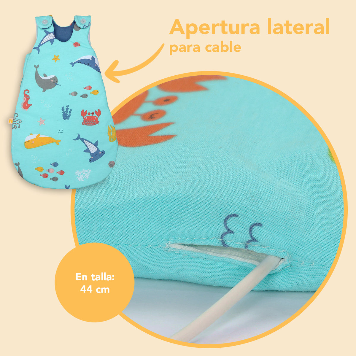 Saco de dormir para bebé 1.0 TOG_Animales marinos_detalle3_1204