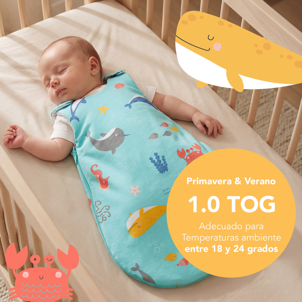 Saco de dormir para bebé 1.0 TOG_Animales marinos_TOG_1204