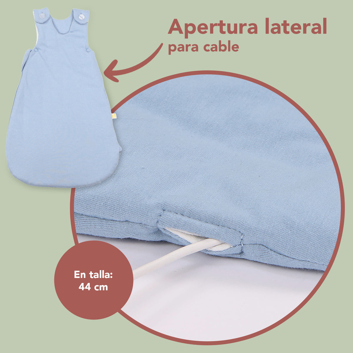 Saco de dormir para bebé 2.5 TOG_Azul Hielo_detalle3_1207