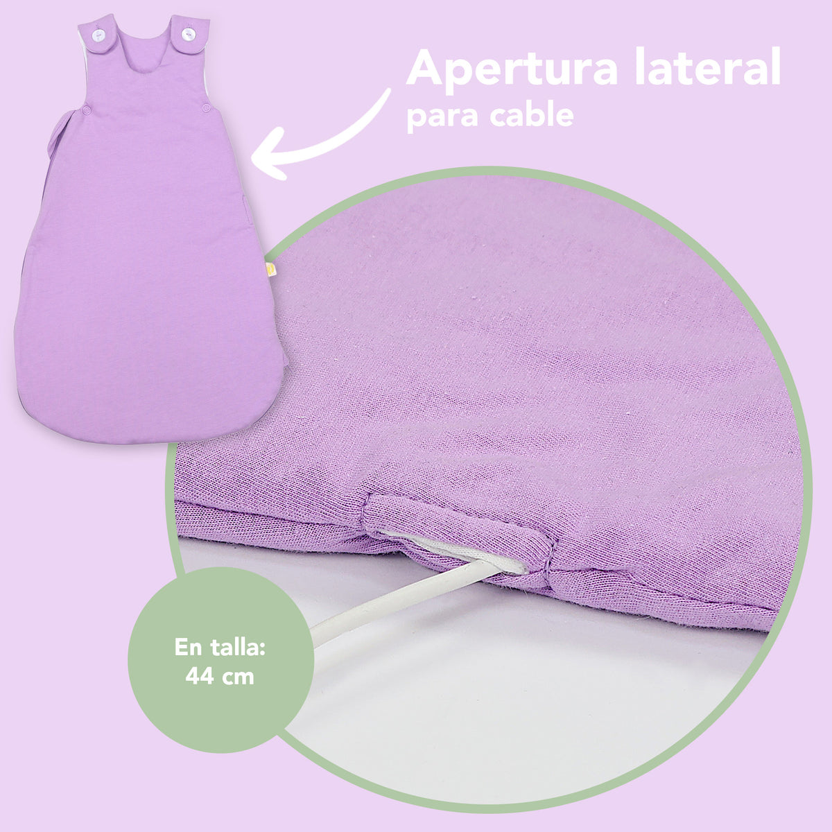 Saco de dormir para bebé 2.5 TOG_Lila_detalle3_1207