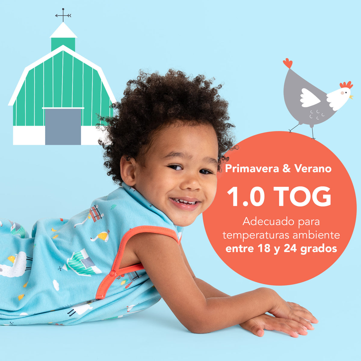 Saco de dormir para bebé de algódon orgánico 1.0 TOG_Granja_TOG_421