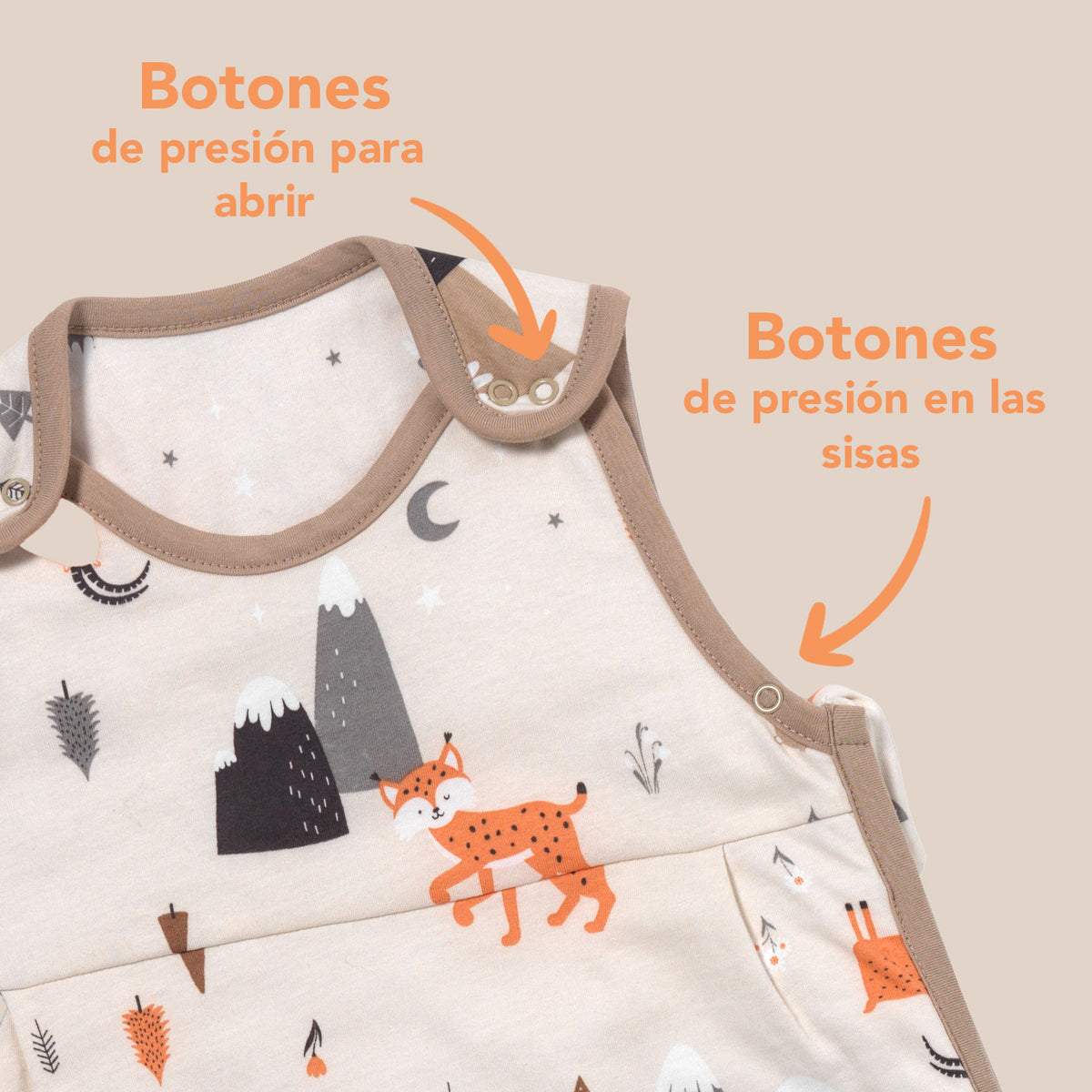 Saco de dormir para bebé 1.0 TOG_Animales de montaña_zona del brazo_420