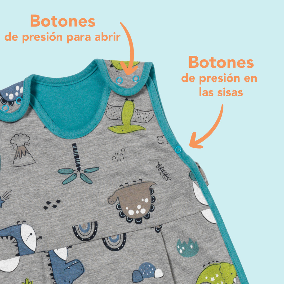 Saco de dormir para bebé 1.0 TOG_Dinosaurio_zona del brazo_420