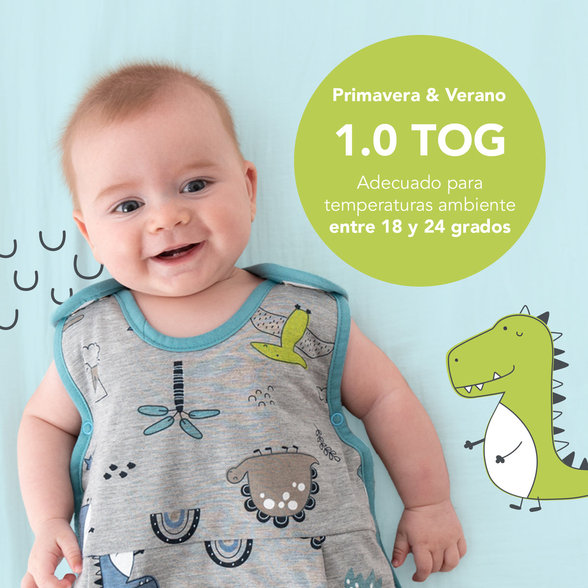 Saco de dormir para bebé 1.0 TOG_Dinosaurio_TOG_420