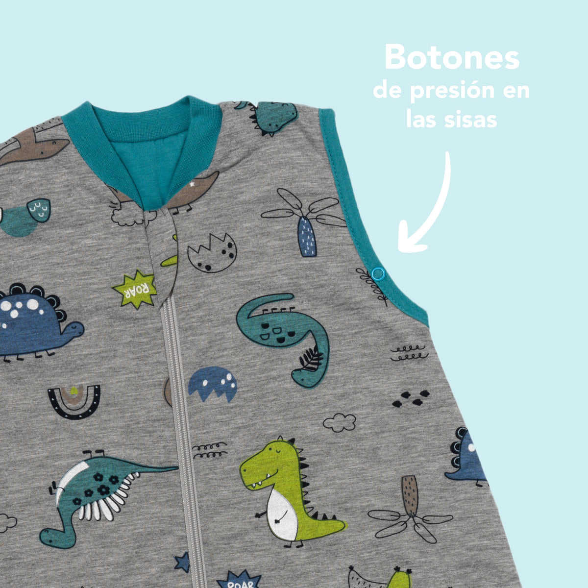 Saco de dormir para bebé 1.0 TOG_Dinosaurio_zona del brazo_420