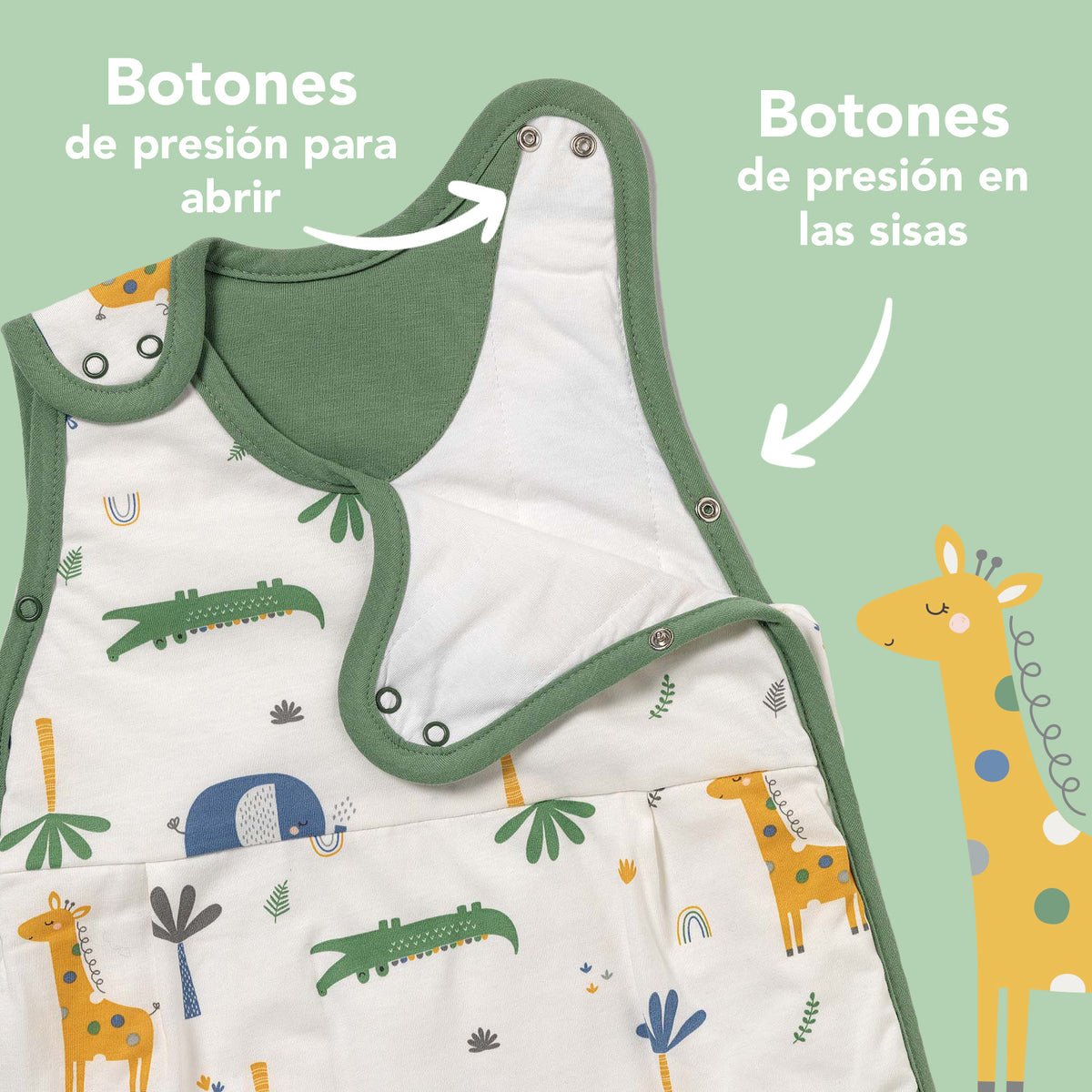 Saco de dormir para bebé 1.0 TOG_Jungla_zona del brazo_420