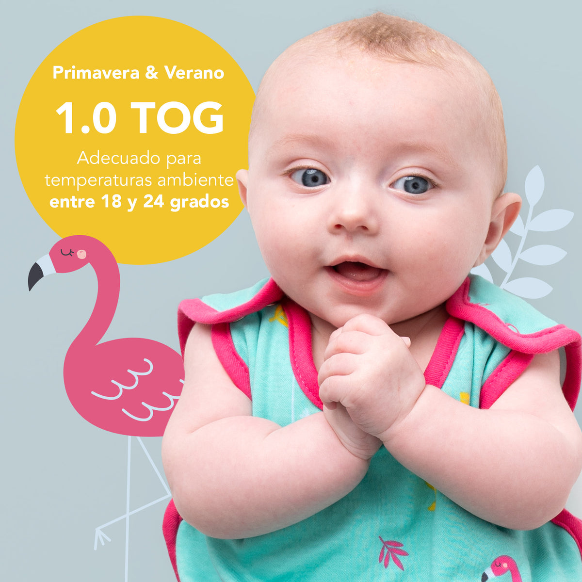 Saco de dormir para bebé de algódon orgánico 1.0 TOG_Flamenco_TOG_421