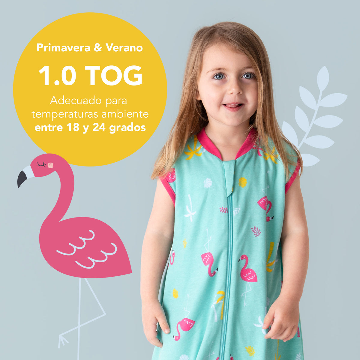 Saco de dormir para bebé de algódon orgánico 1.0 TOG_Flamenco_TOG_421