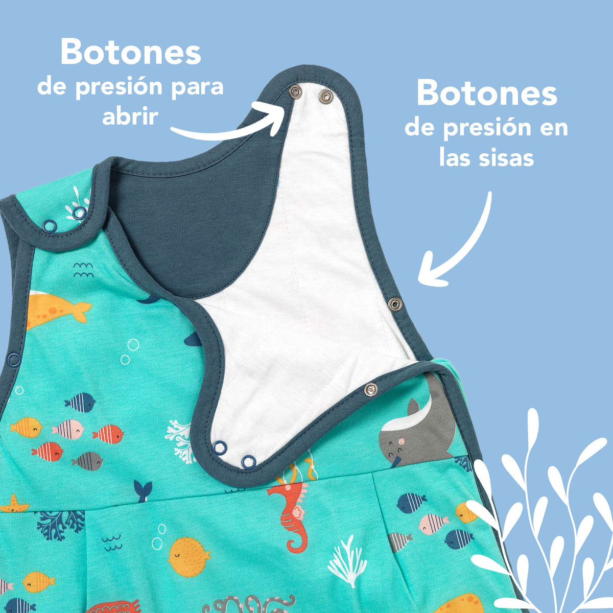 Saco de dormir para bebé 1.0 TOG_Animales marinos_zona del brazo_420