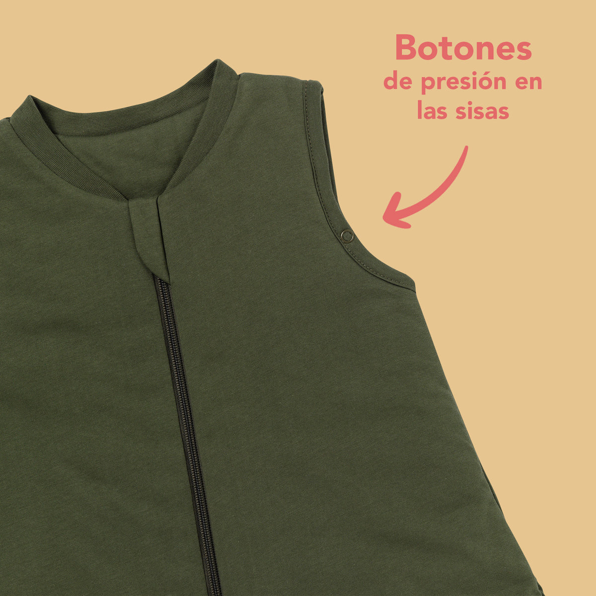 Saco de dormir para bebé 1.0 TOG_Olive_zona del brazo_425