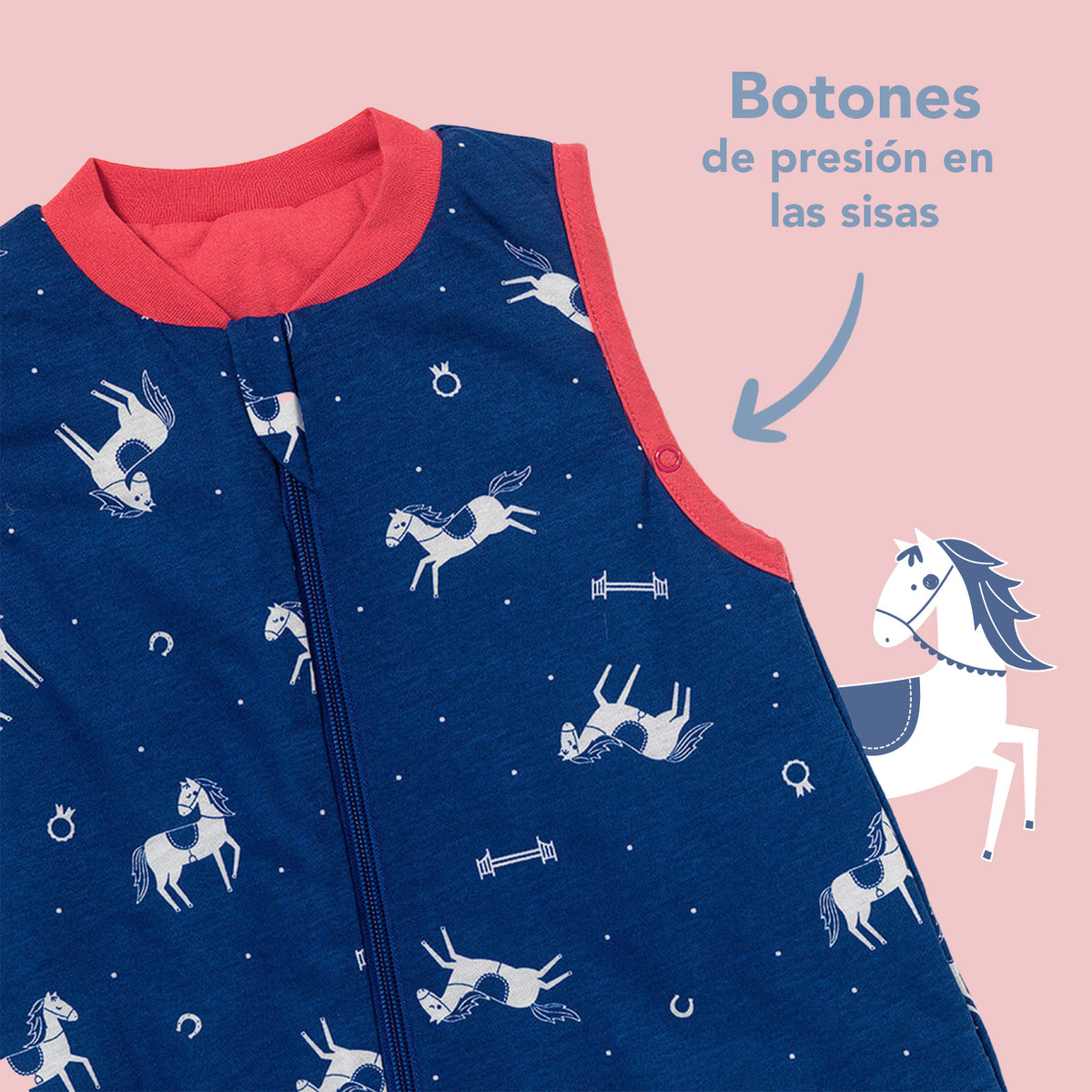 Saco de dormir para bebé 1.0 TOG_Caballos_zona del brazo_420