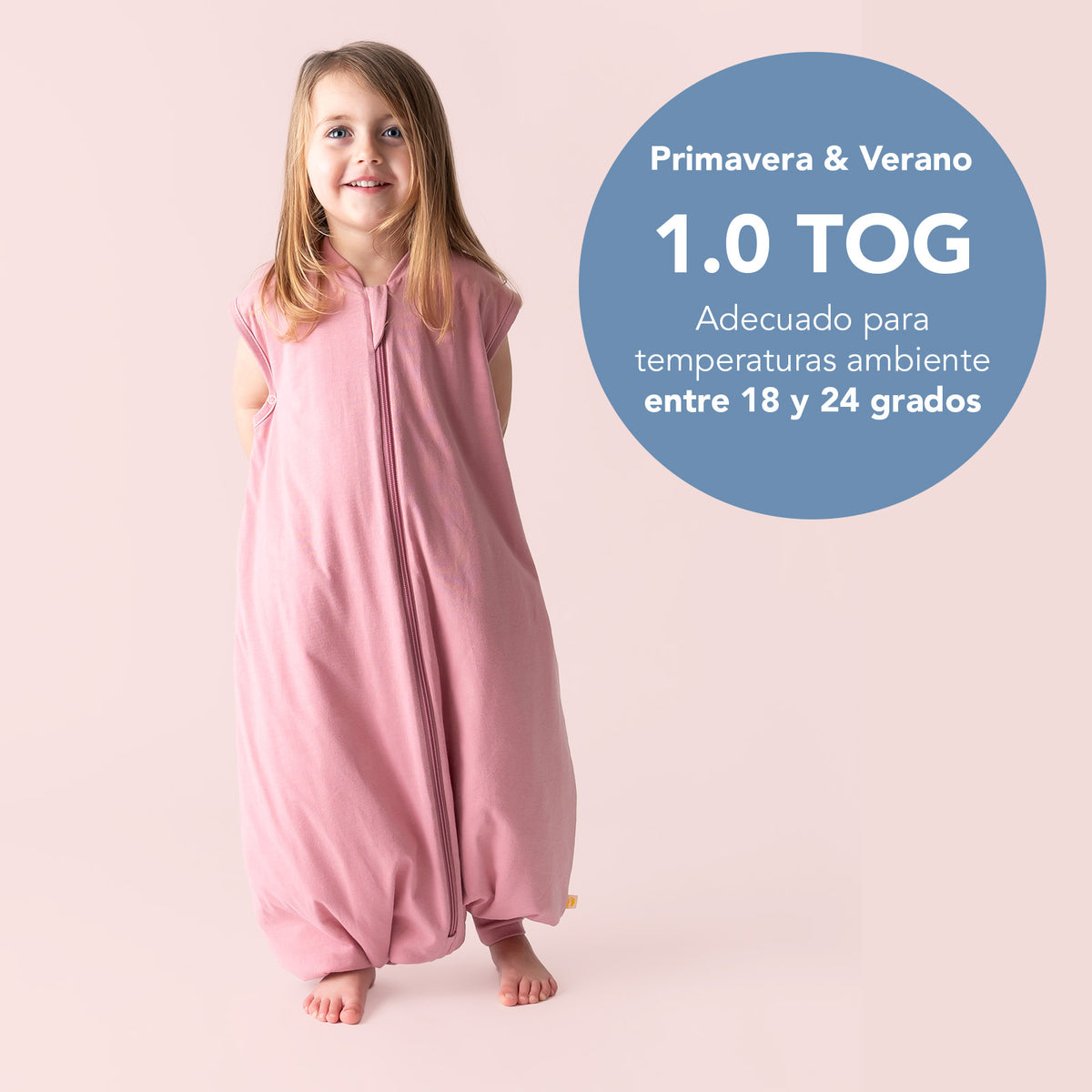 Saco de dormir con pies 1.0 TOG_Rosa pastel_TOG_424