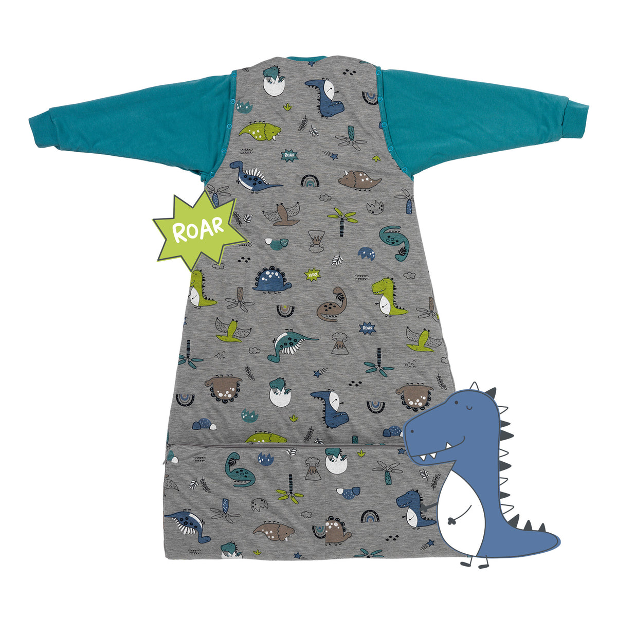 Saco de dormir para bebé 2.5 TOG_Dinosaurio_parte trasera_465